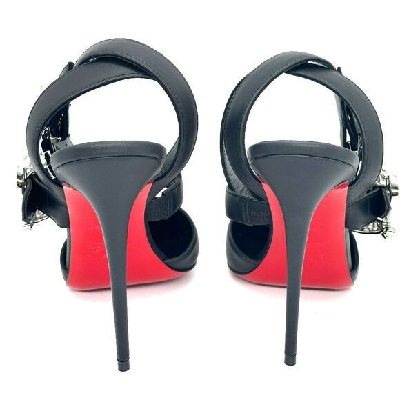 Christian Louboutin GIDDYLINA 100 Buckled Leather Sandals Heels Pumps - Picture 12 of 16